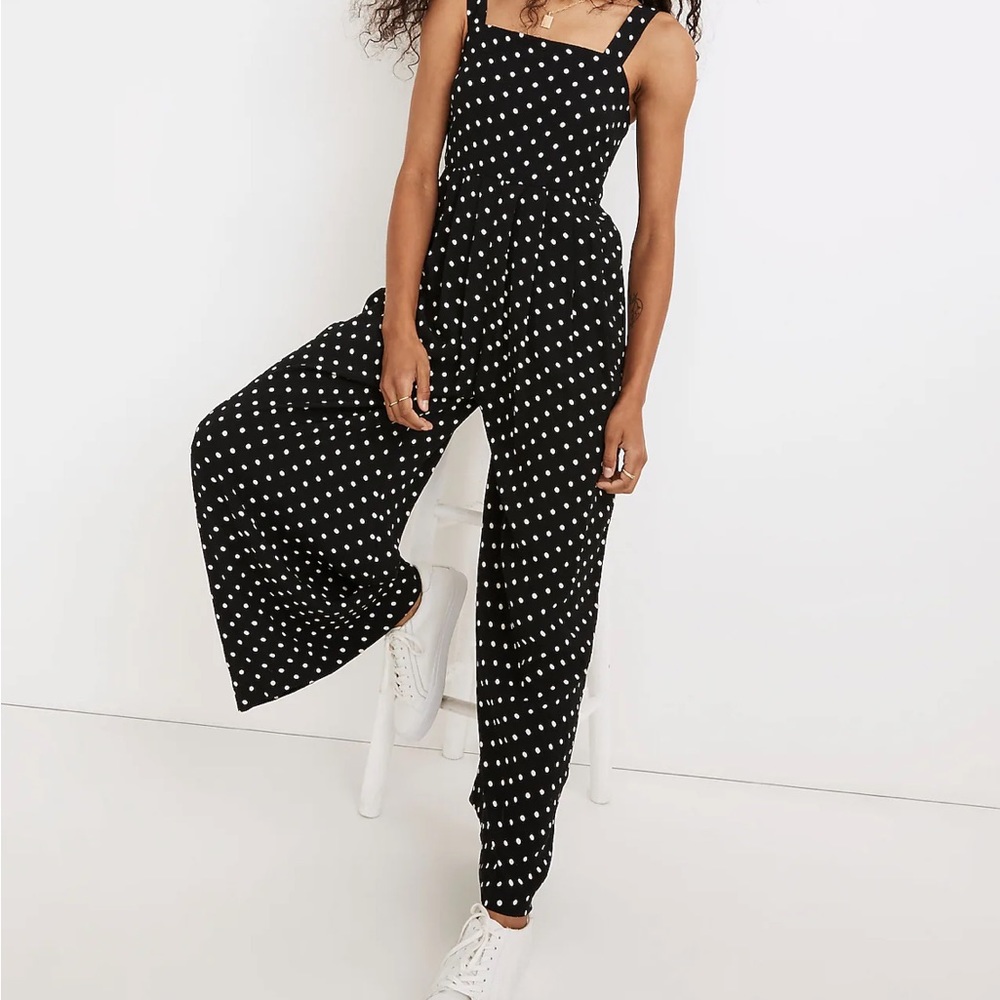 Madewell Tank Wide-Leg Jumpsuit in Polka Dot